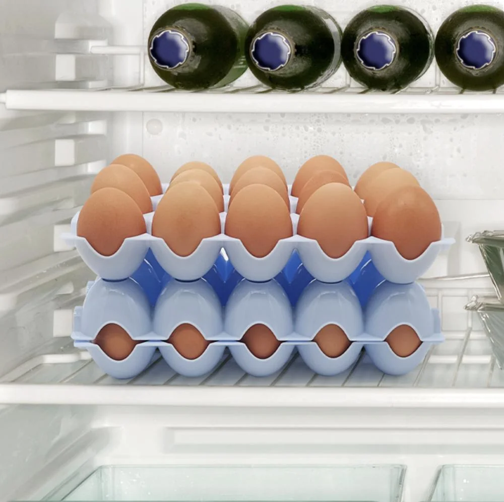 Kitchen Fridge 15 Cups Plastic Environmental Storage Holder Egg Organizer Tray