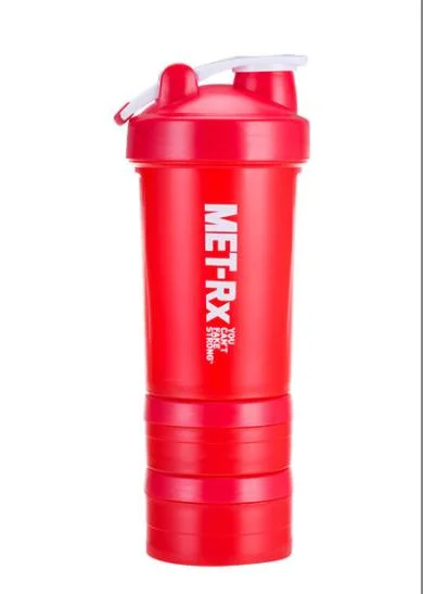 Sports Shaker Bottle with Mixer Ball, 3 in 1 Plastic Protein Shaker Bottle with Filter, 3 Layer Plastic Shaker Bottle, Sport Cup, Powder Cup, Gym Cup