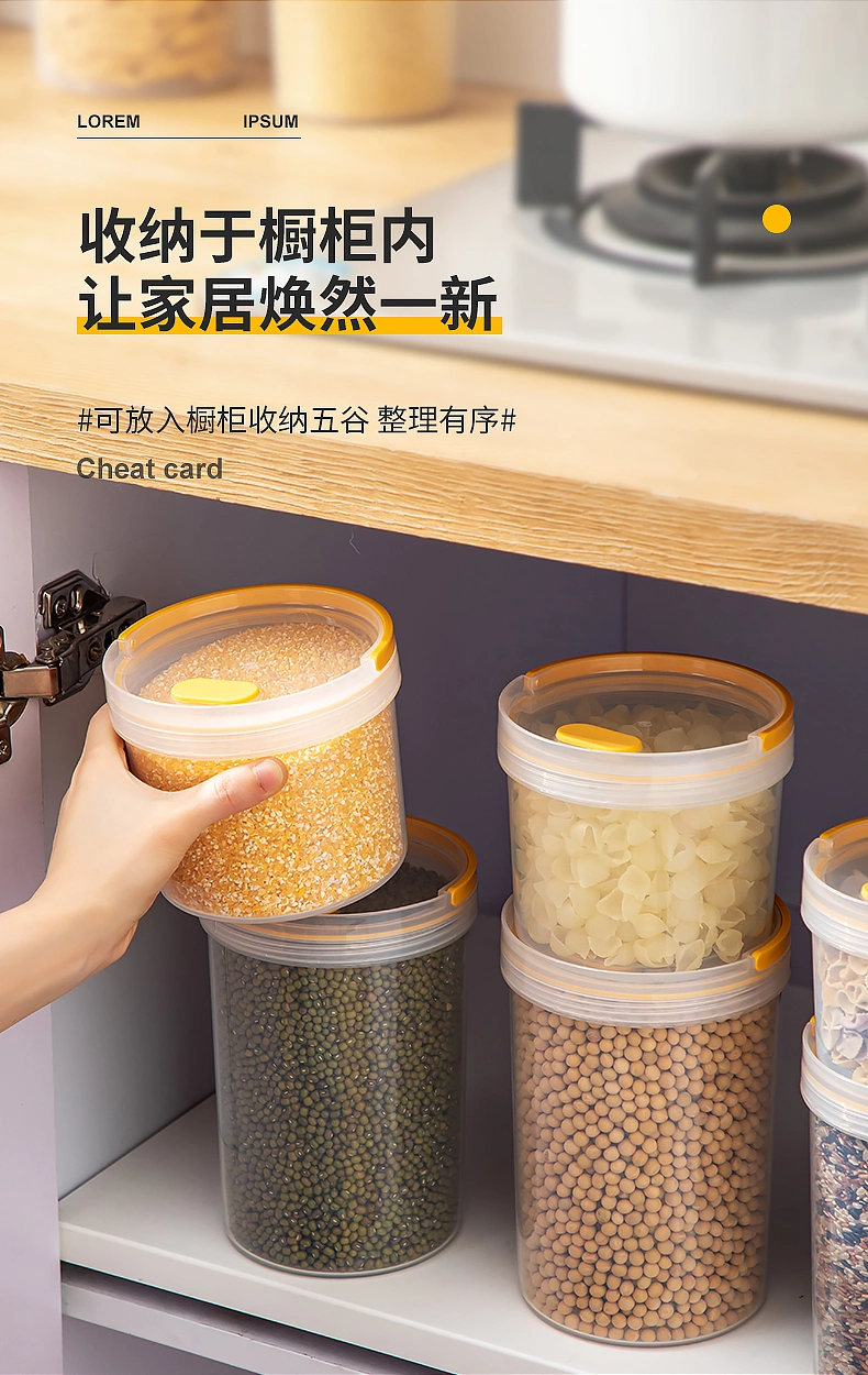 Multifunctional Plastic Round Storage Tank High-Capacity Food Microwavable Storage Container