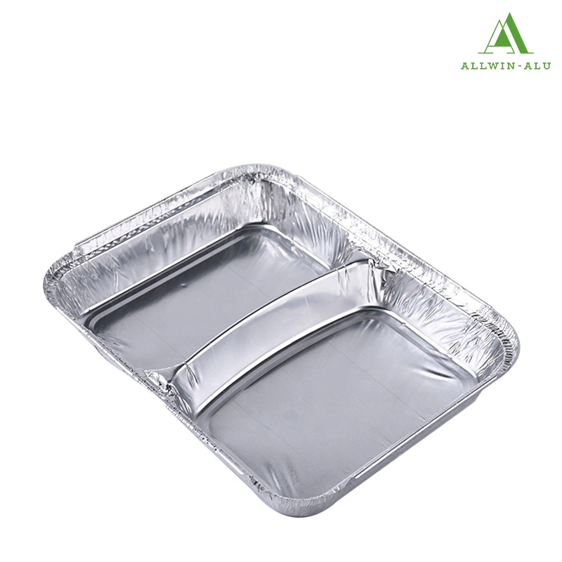 Factory Manufactured 800ml Disposable Lunch Box Foil Food Pans/Tray Aluminum Foil Container Food Packaging with Plastic Lids