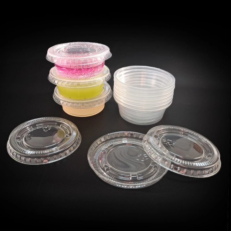 2oz High Transparency Clear Color Plastic Disposable Portion Cups with Lids, Souffle Cups, Jello Shot Cups, PP Souffle Condiment Tasse Cups with Pet Lids