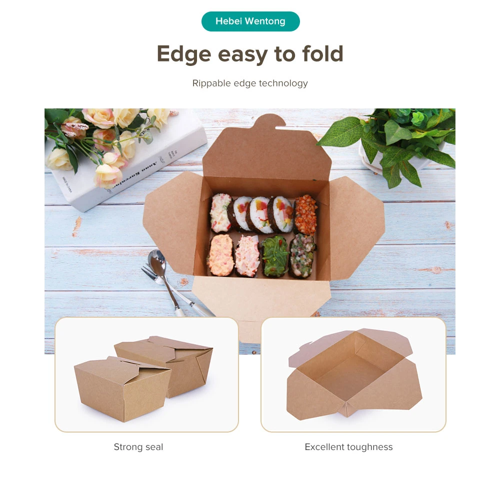 Disposable Kraft Paper Box Take Away Box for Food Packaging