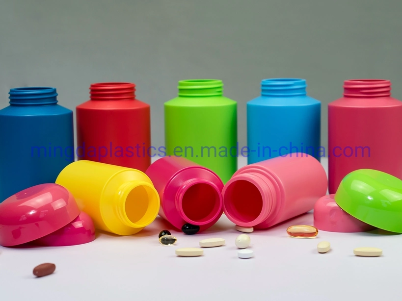 Wide-Neck Food Grade Capsules Pills Tablets Tall Cute Cylindrical HDPE Plastic Container