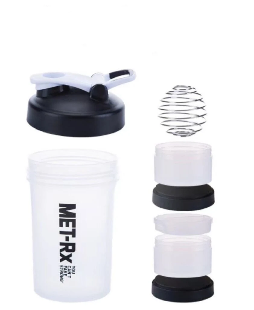 Sports Shaker Bottle with Mixer Ball, 3 in 1 Plastic Protein Shaker Bottle with Filter, 3 Layer Plastic Shaker Bottle, Sport Cup, Powder Cup, Gym Cup