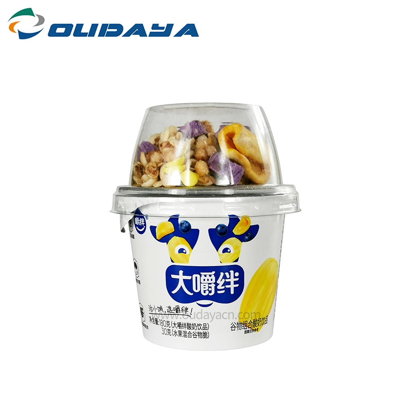 Custom Iml 320ml 180g Plastic Hard Frozen Yogurt Oatmeal Cereal Cup Tub Container with Dome Lids