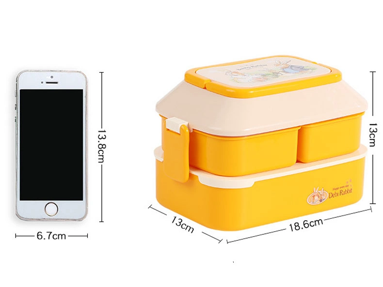 Leakproof Food Lunch Box with Handle and Utensils Plastic Bento Lunch Box for Adults Kids