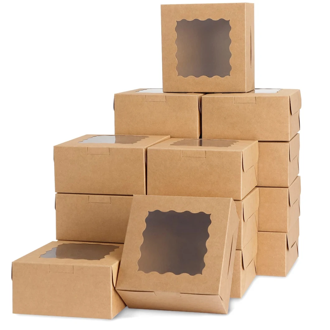 Custom Disposable Brown Chinese Food Takeout Boxes Packaging Container Kraft Paper Lunch Boxes