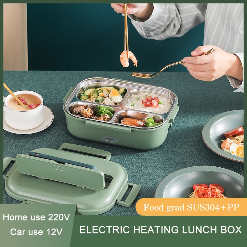 Portable Custom Office Rechargeable Electric Heating Food Warmer Bento Box Stainless Steel Lunch Box