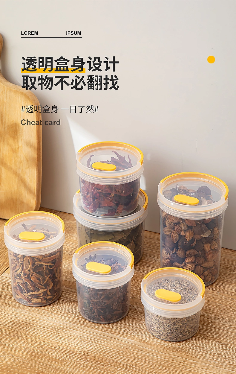 Multifunctional Plastic Round Storage Tank High-Capacity Food Microwavable Storage Container