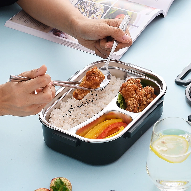Convenient Fiambrera with Sealing Silicone Ring Multi-Color Food Container Box Large Capacity Kids Lunch Box Stainless Steel