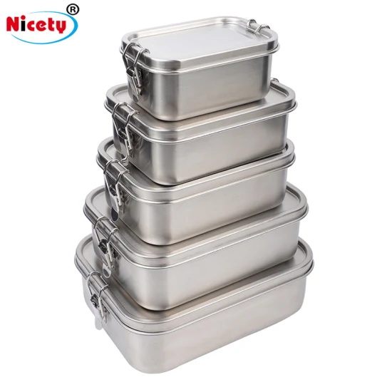 OEM/ODM Certificate Biodegradable Environmentally Friendly Multi-Size Multi-Function Stainless Steel Outdoor Leakproof Camping Food Container Lunch Box