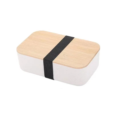 Bamboo Lid Plastic Bento Lunch Box