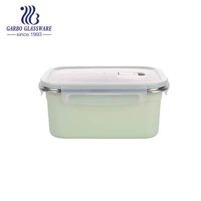 Wholesale Factory 1500ml Big Capacity Classical Rectangle Stainless Steel Lunch Box Metal Food Canister with Plastic Air-Tight Lid