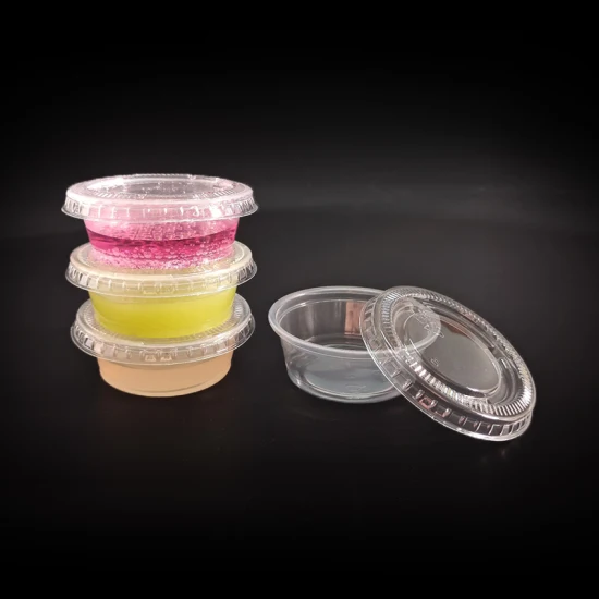 2oz High Transparency Clear Color Plastic Disposable Portion Cups with Lids, Souffle Cups, Jello Shot Cups, PP Souffle Condiment Tasse Cups with Pet Lids