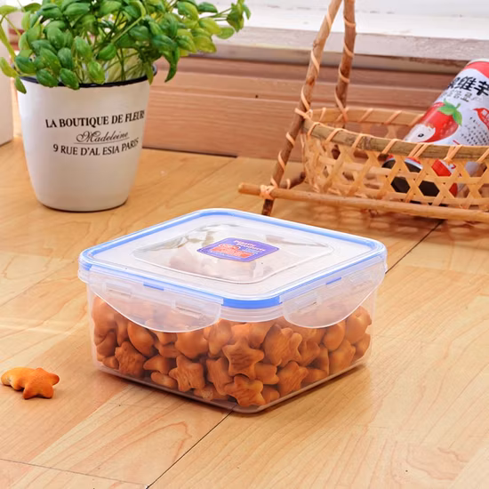 Square Nested Set 4 Space-Saving Clip Lock Plastic Food Container
