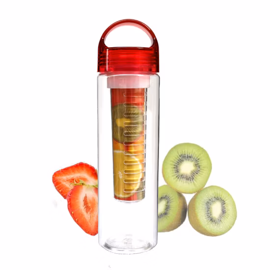 650ml Frost Colorful BPA Free Lemon H2O Plastic Fruit Infuser Water Bottle for Private Label with Rope Handle
