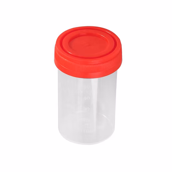 Renji Brand 40ml Plastic Sputum Cup with Screw Cap