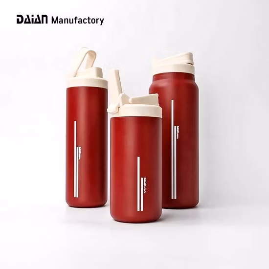 2022 New Wide Mouth Double Wall Sports Yoga Vacuum Insulated Stainless Steel Gym Sports Water Bottle with Straw Lid Eco Friendly